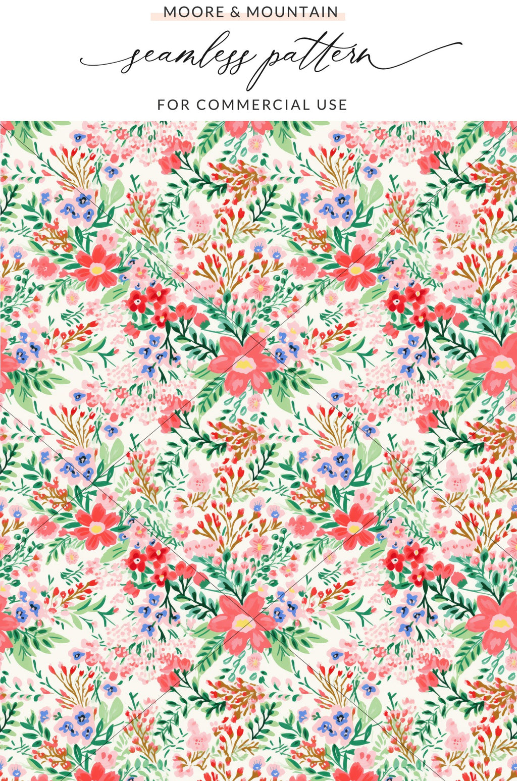 Colorful Seamless Floral Pattern for Commercial Use