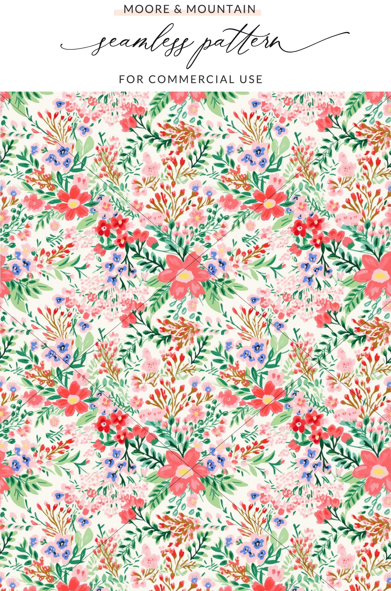 Colorful Seamless Floral Pattern for Commercial Use