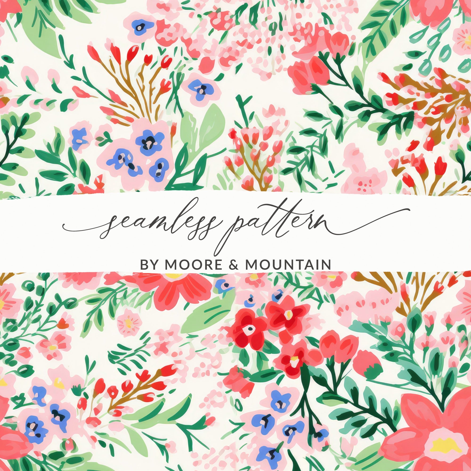 Vibrant and Colorful Seamless Floral Pattern Design