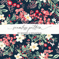 Floral and Berries Seamless Pattern Design