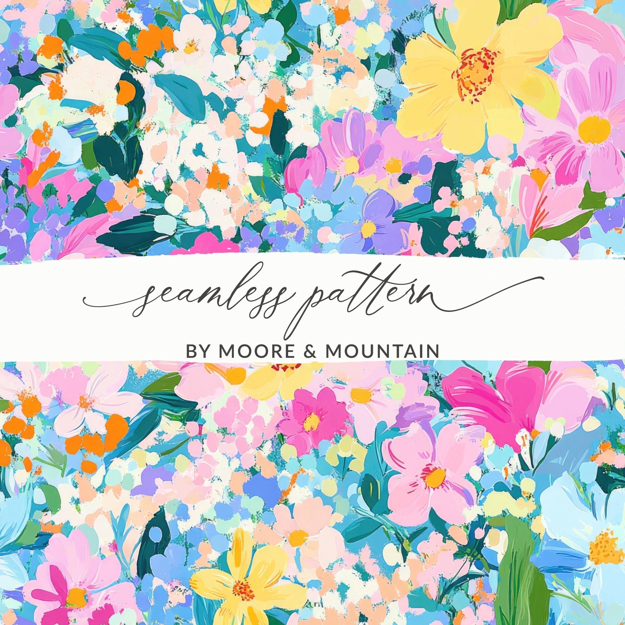 Ditsy Colorful Abstract Floral Seamless Pattern for Textile - Moore and Mountain