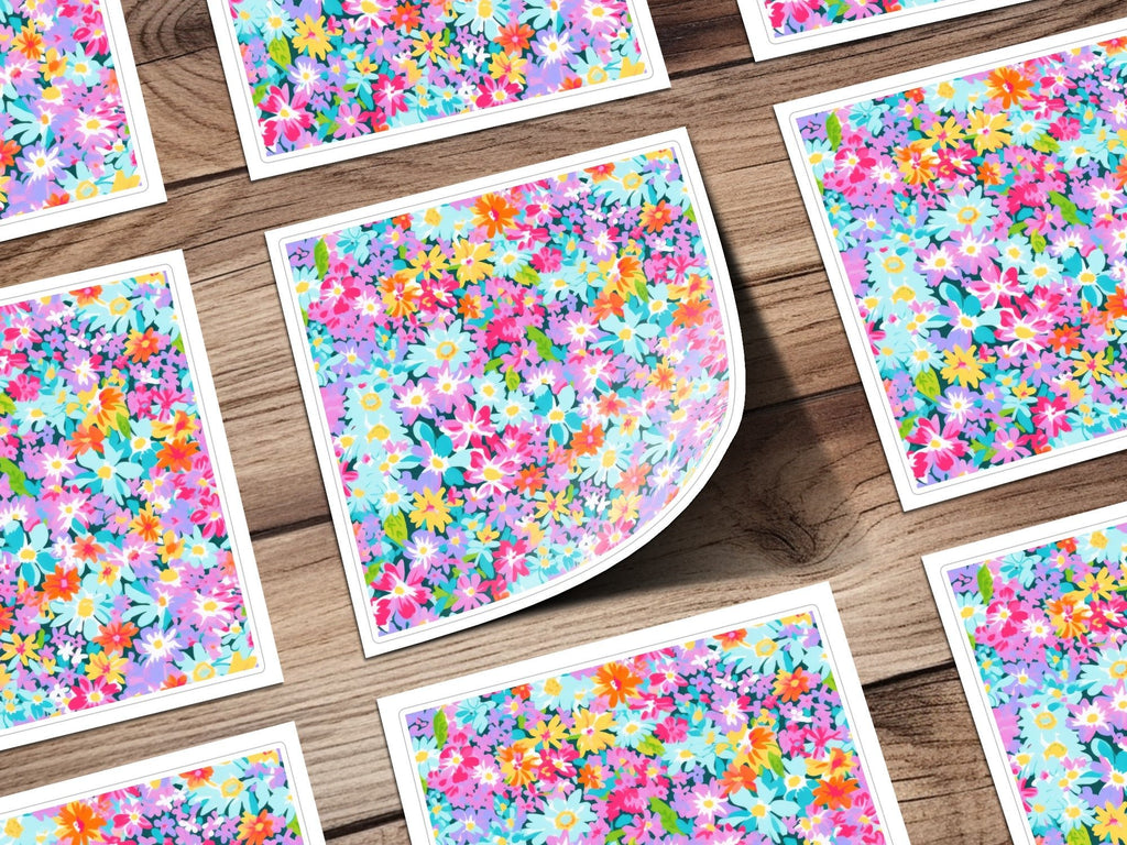 Ditsy Digital Floral Pattern, Seamless Flower Design, Colorful Background, Repeating Fabric Print, Scrapbooking Paper, Digital Download - Moore and Mountain