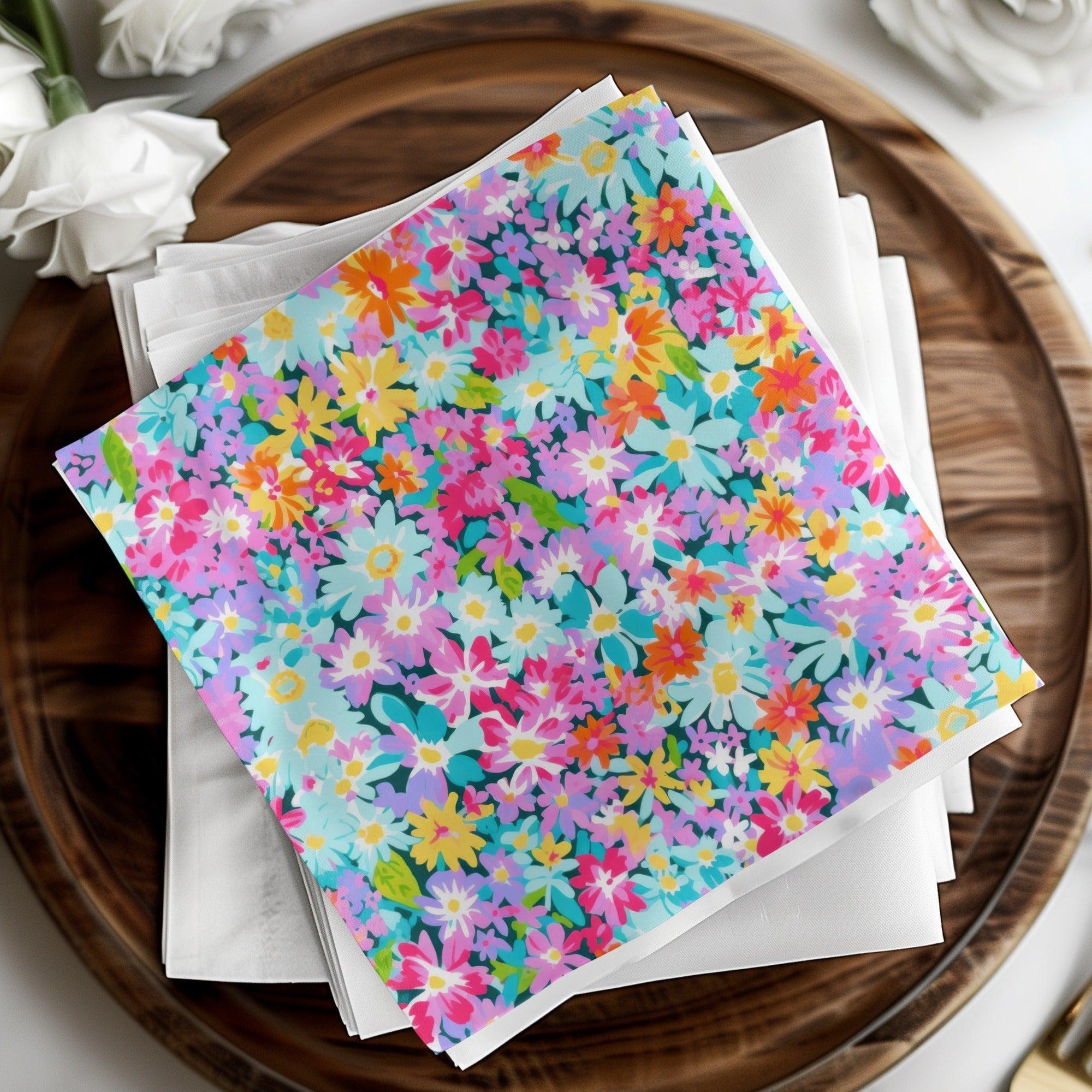 Ditsy Digital Floral Pattern, Seamless Flower Design, Colorful Background, Repeating Fabric Print, Scrapbooking Paper, Digital Download - Moore and Mountain