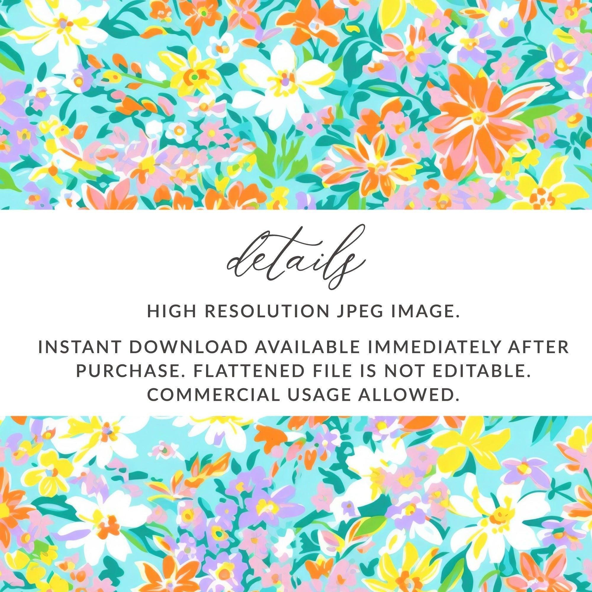 Ditsy Digital Floral Pattern, Seamless Flower Print, Colorful Spring Design, Repeatable Fabric Design, Digital Paper, Floral Backgrounds - Moore and Mountain