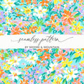 Ditsy Digital Floral Pattern, Seamless Flower Print, Colorful Spring Design, Repeatable Fabric Design, Digital Paper, Floral Backgrounds - Moore and Mountain