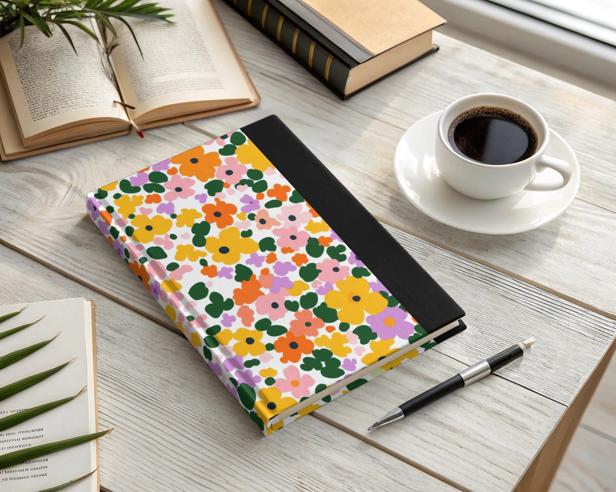 Colorful Floral Design Hardcover Notebook for Writing