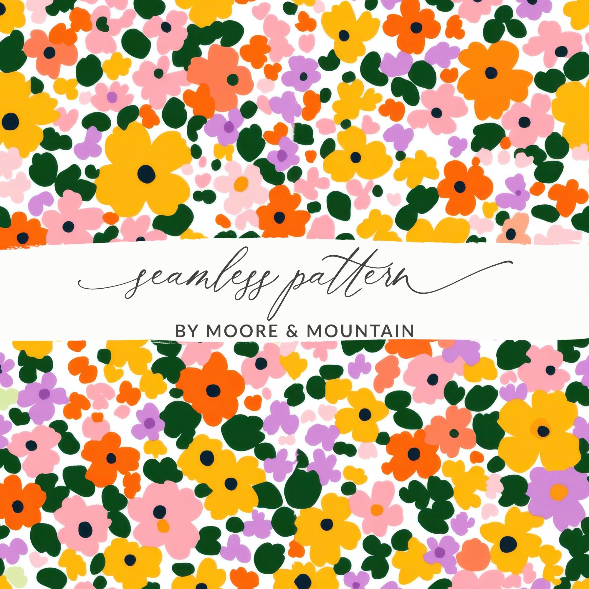 Colorful Floral Seamless Pattern by Moore & Mountain Design
