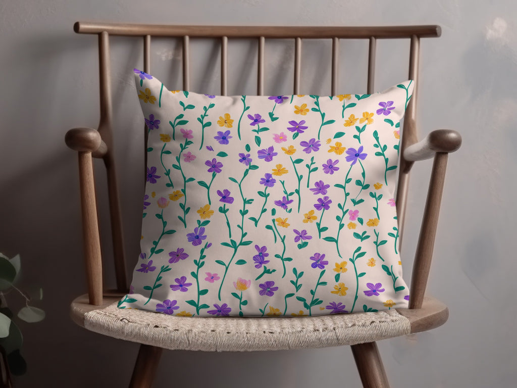 Vibrant Floral Printed Decorative Pillow Cushion Cover