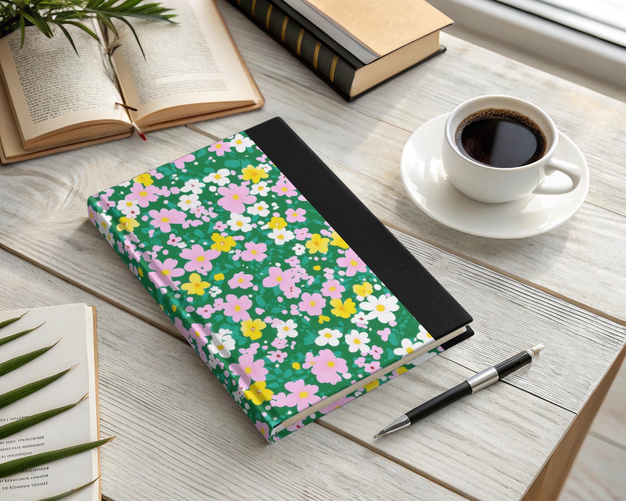 Colorful Floral Design Hardcover Notebook
