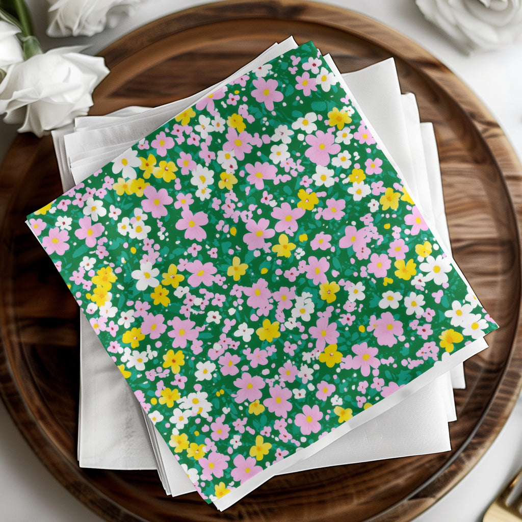 Vibrant Floral Pattern Paper Napkin Set for Every Occasion