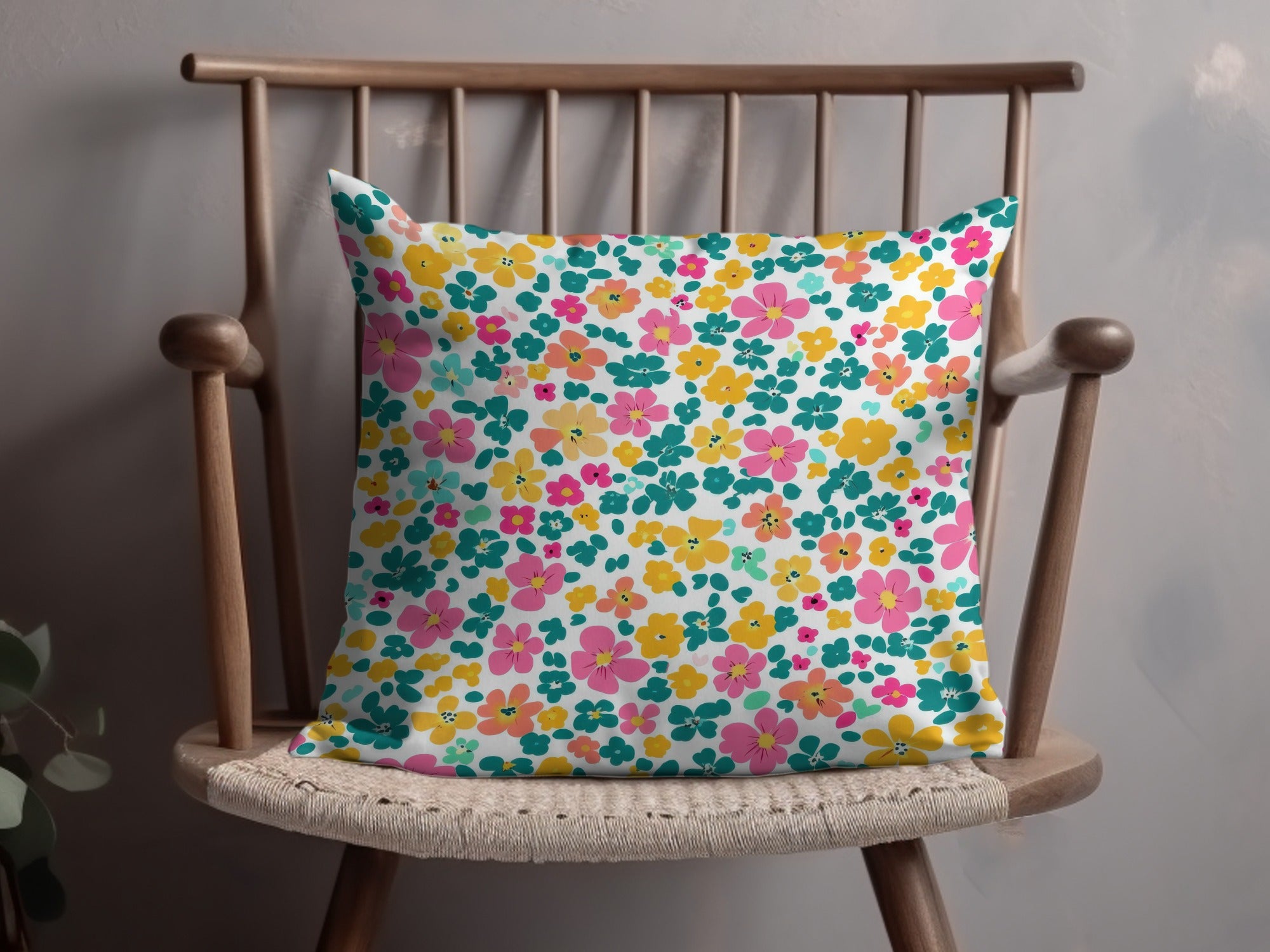 Colorful Floral Pattern Decorative Pillow Product