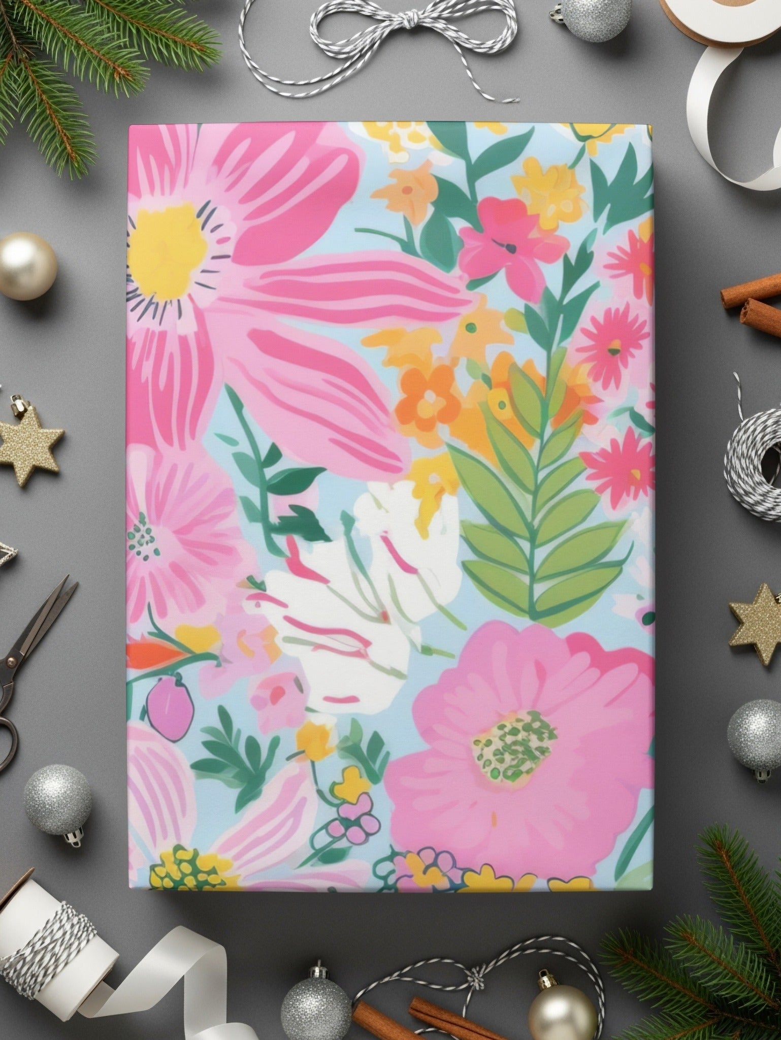 Ditsy Floral Digital Paper, Flower Seamless Pattern, Watercolor Flower, Pink Floral, Fabric Design, Backgrounds, Scrapbooking Paper, Digital Art - Moore and Mountain