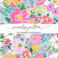 Ditsy Floral Digital Paper, Flower Seamless Pattern, Watercolor Flower, Pink Floral, Fabric Design, Backgrounds, Scrapbooking Paper, Digital Art - Moore and Mountain