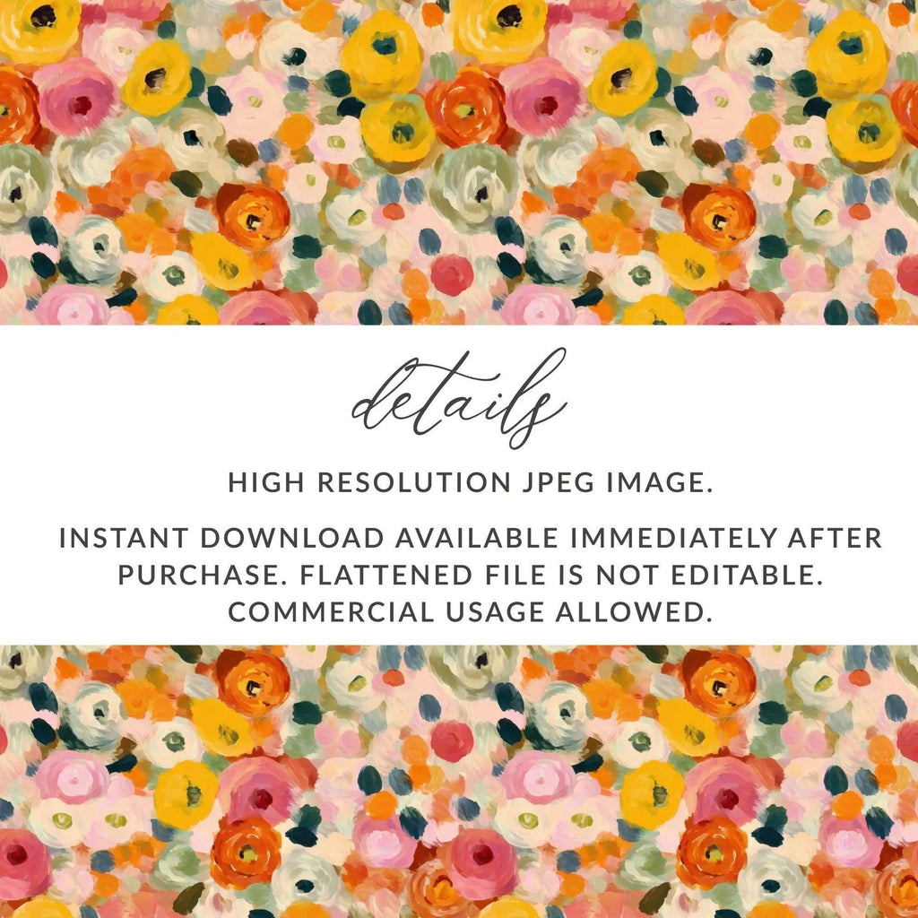 Ditsy Floral Digital Paper, Seamless Flower Pattern, JPEG File, Watercolor Flower Digital, Spring Flowers, Digital Download, Scrapbook Paper - Moore and Mountain