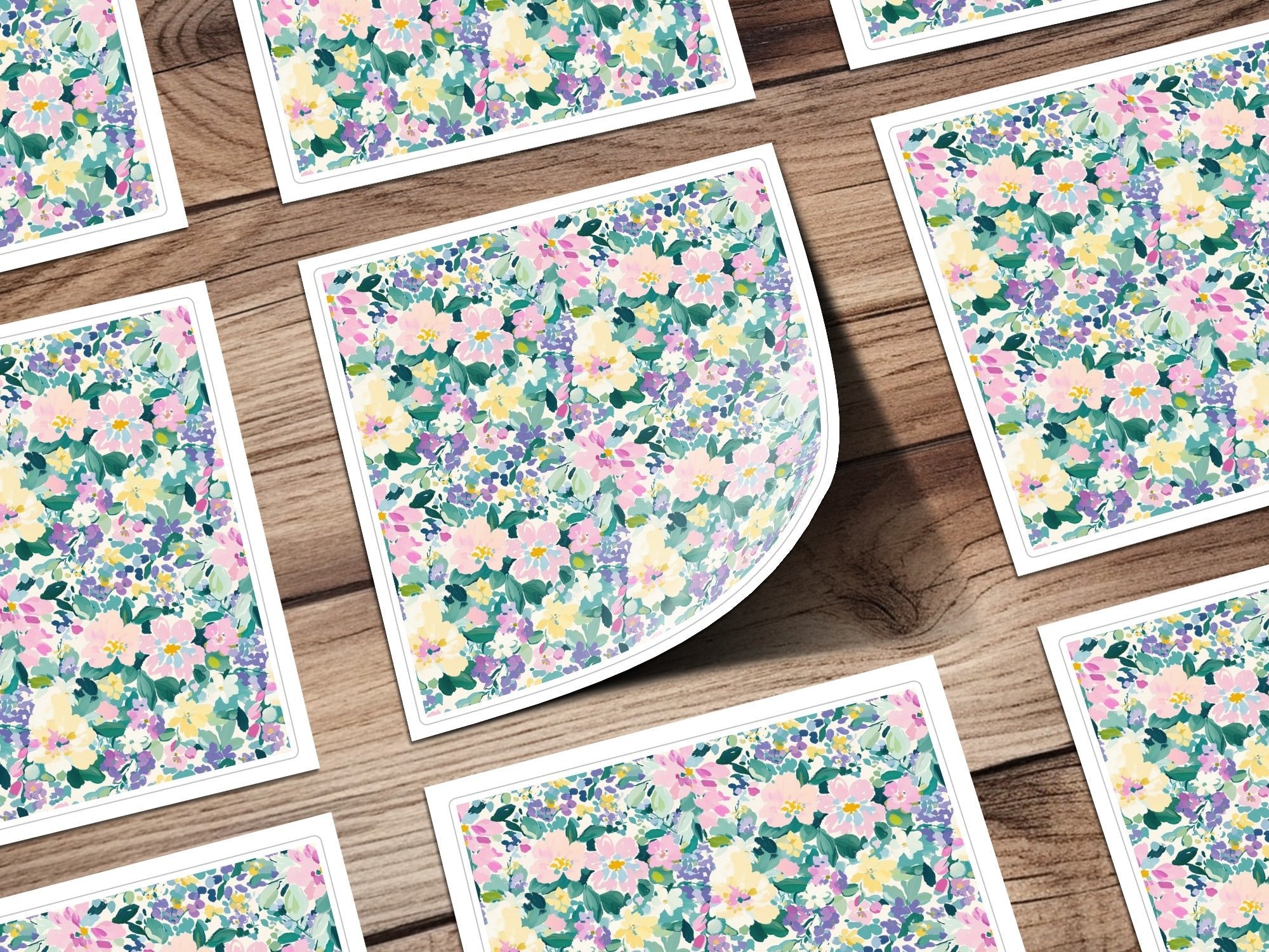 Ditsy Floral Digital Paper, Seamless Flower Pattern, Watercolor Blossom, Fabric Design, Pastel Flower Print, Modern Abstract Floral - Moore and Mountain