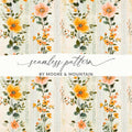 Ditsy Floral Lace Digital Paper, Seamless Flower Pattern, Watercolor Texture, Scrapbook Paper, Digital Download, Commercial Use - Moore and Mountain