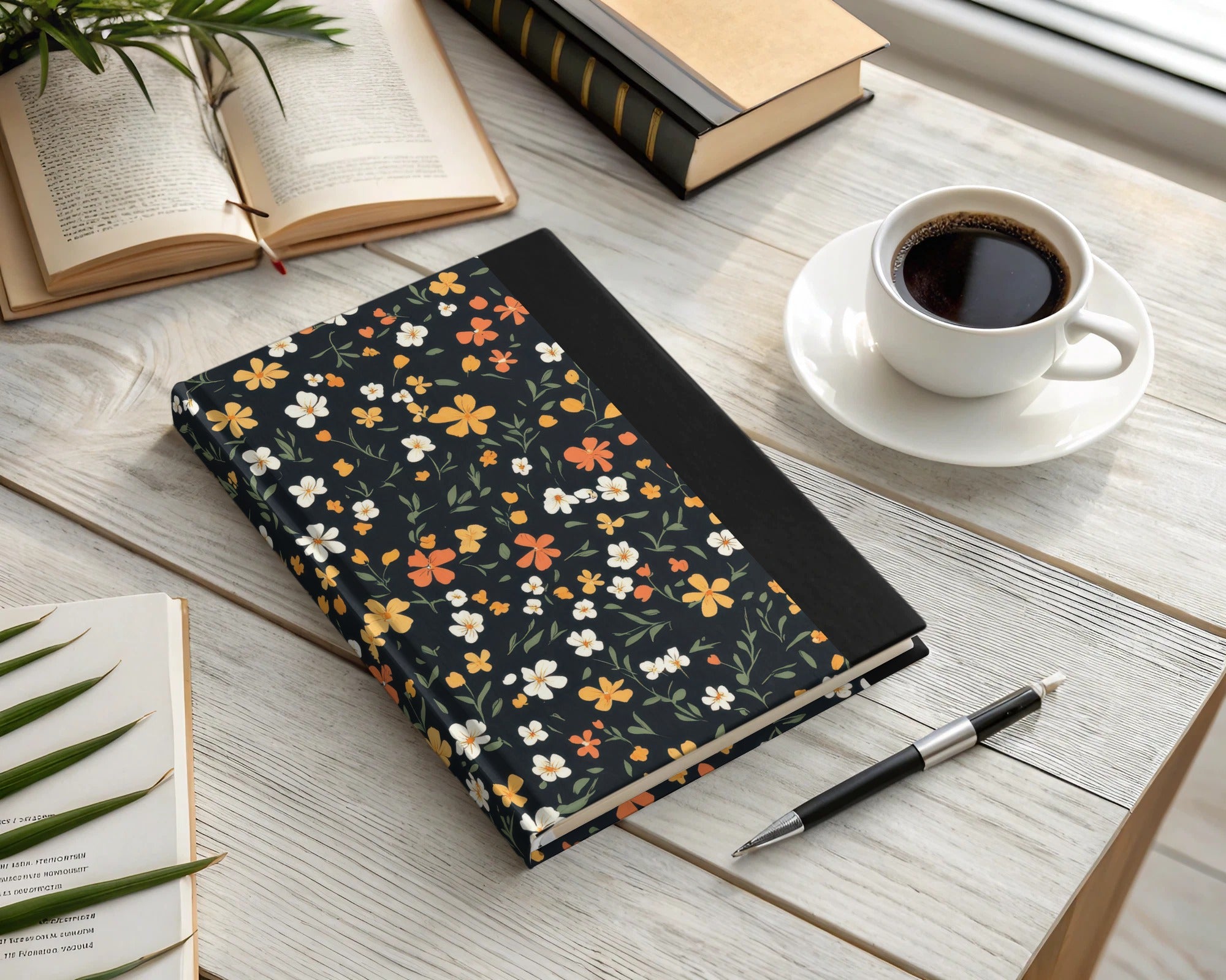 Floral Pattern Hardcover Journal for Daily Writing