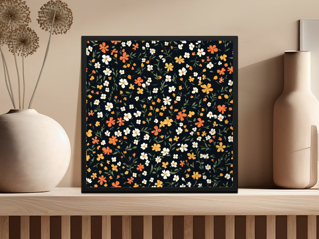 Floral Pattern Wall Art with Vibrant Blooms Artwork