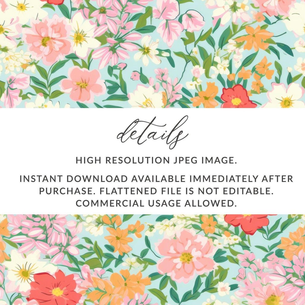 Ditsy Floral Pattern Digital Paper, Seamless Flower Design, Watercolor Print, Fabric Design, Scrapbooking Paper, Digital Download, Pastel Color - Moore and Mountain