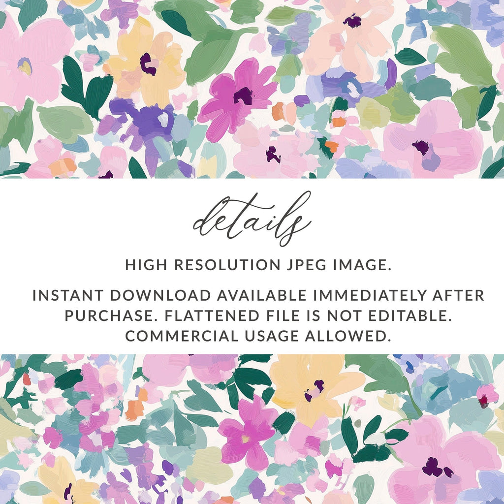 Ditsy Floral Purple Pastel Floral Garden Abstract Art Print - Digital Download - Artistic Pattern Wall Decor - Moore and Mountain