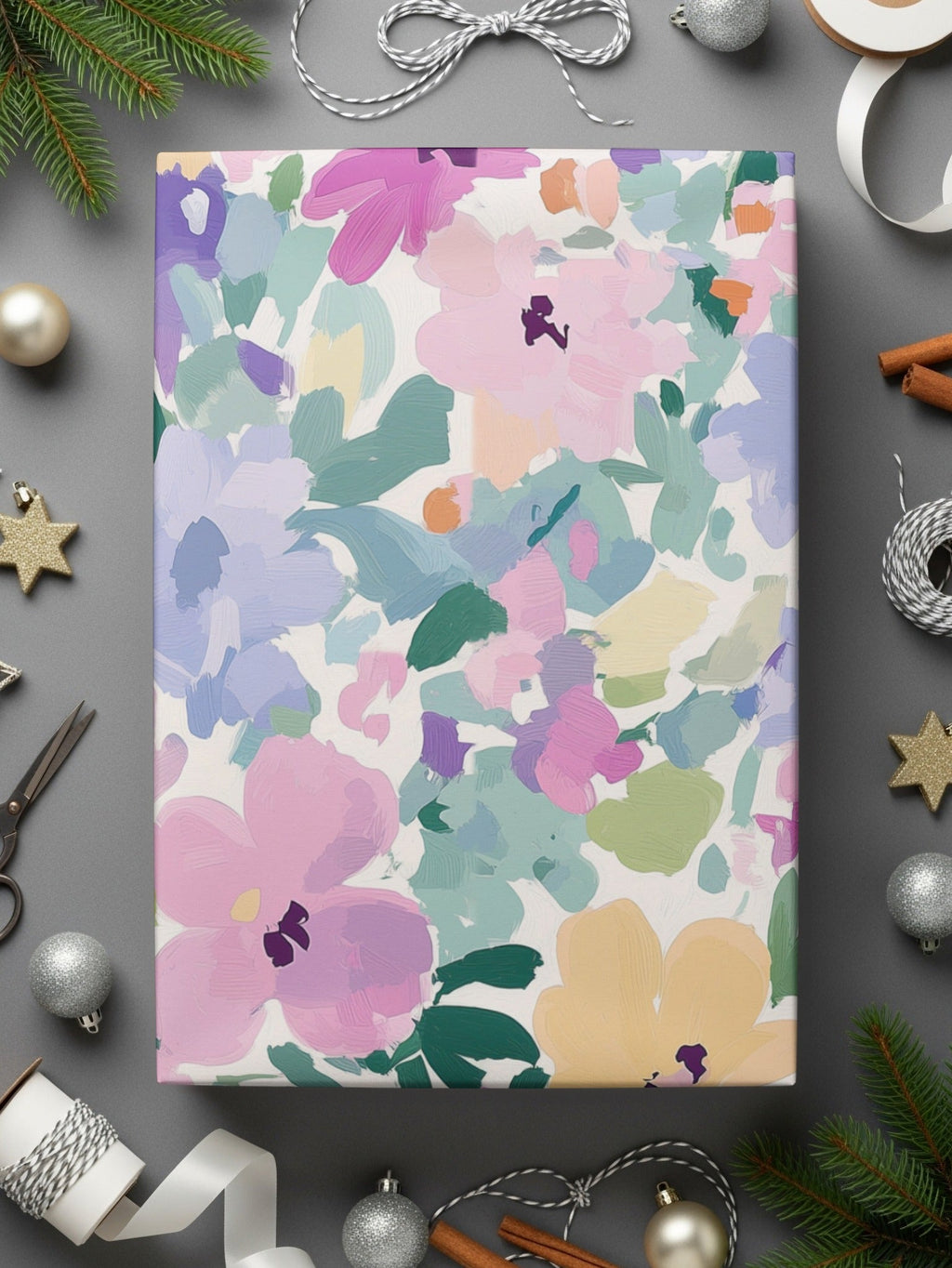 Ditsy Floral Purple Pastel Floral Garden Abstract Art Print - Digital Download - Artistic Pattern Wall Decor - Moore and Mountain