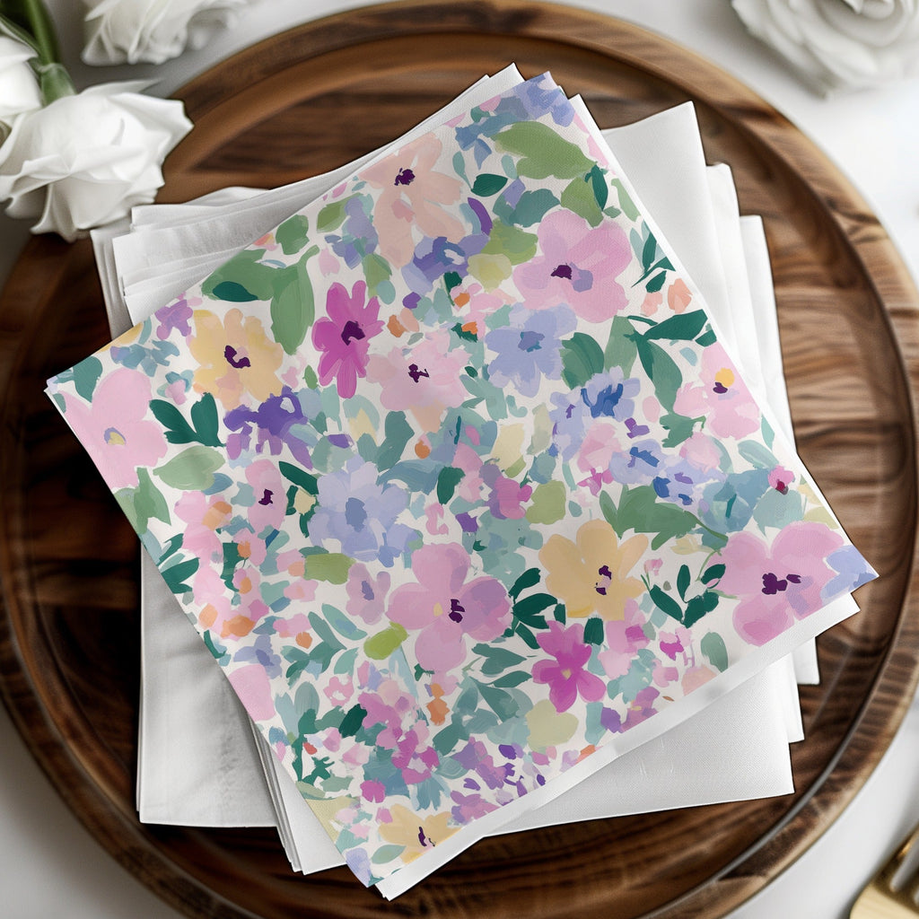 Ditsy Floral Purple Pastel Floral Garden Abstract Art Print - Digital Download - Artistic Pattern Wall Decor - Moore and Mountain