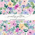 Ditsy Floral Purple Pastel Floral Garden Abstract Art Print - Digital Download - Artistic Pattern Wall Decor - Moore and Mountain
