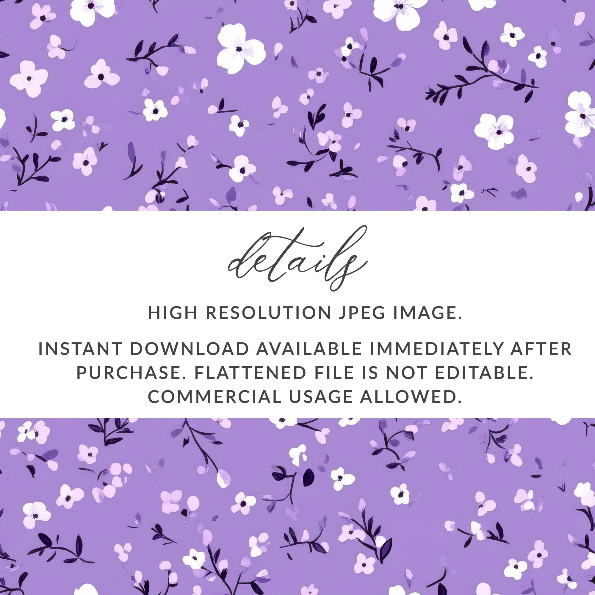 High Resolution Purple Floral Pattern Instant Download