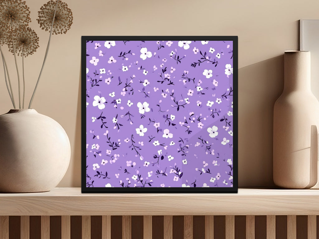 Purple Floral Art Print for Home Decor