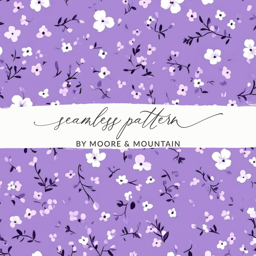 Moore & Mountain Purple Floral Seamless Pattern