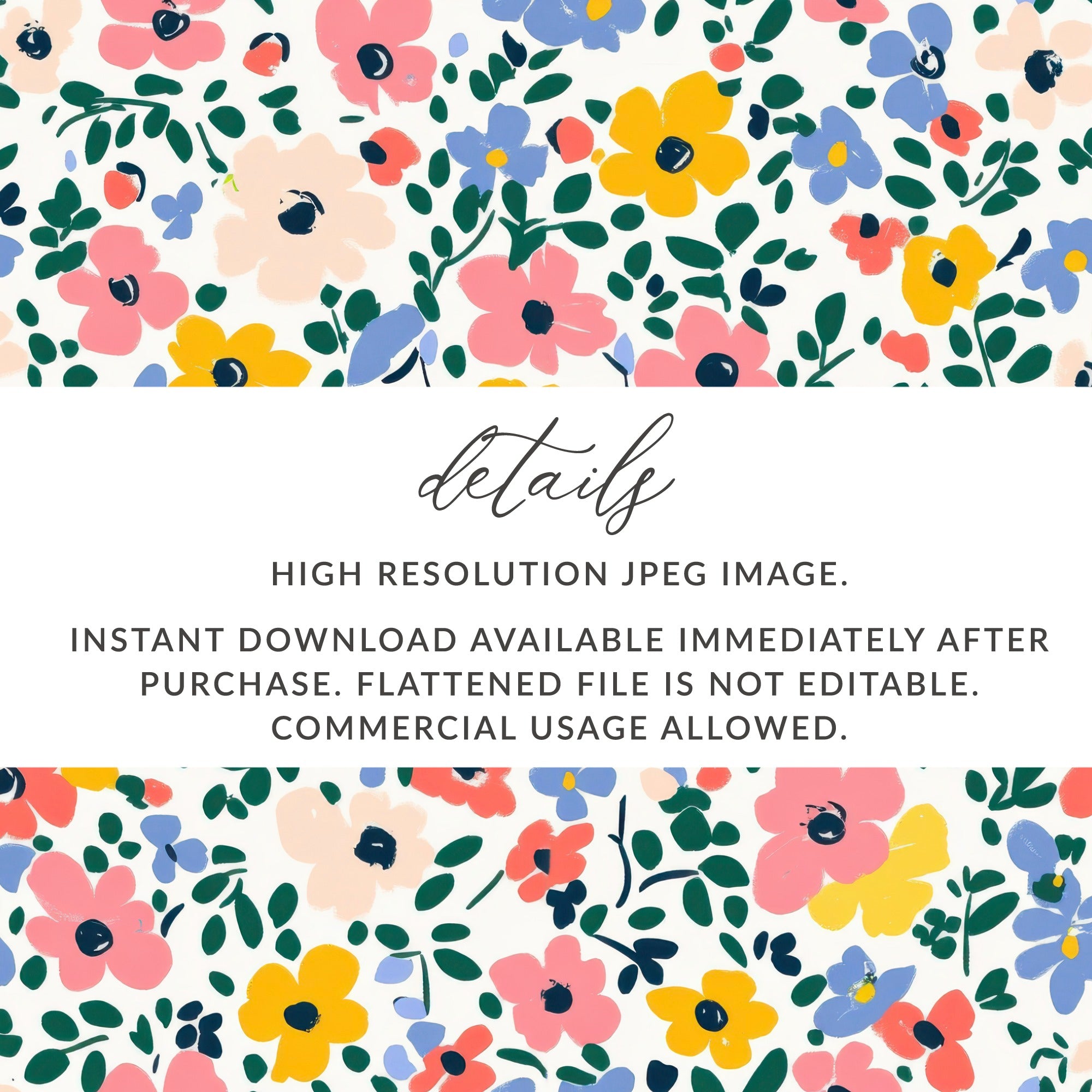 High Resolution Floral Pattern Instant Download Image