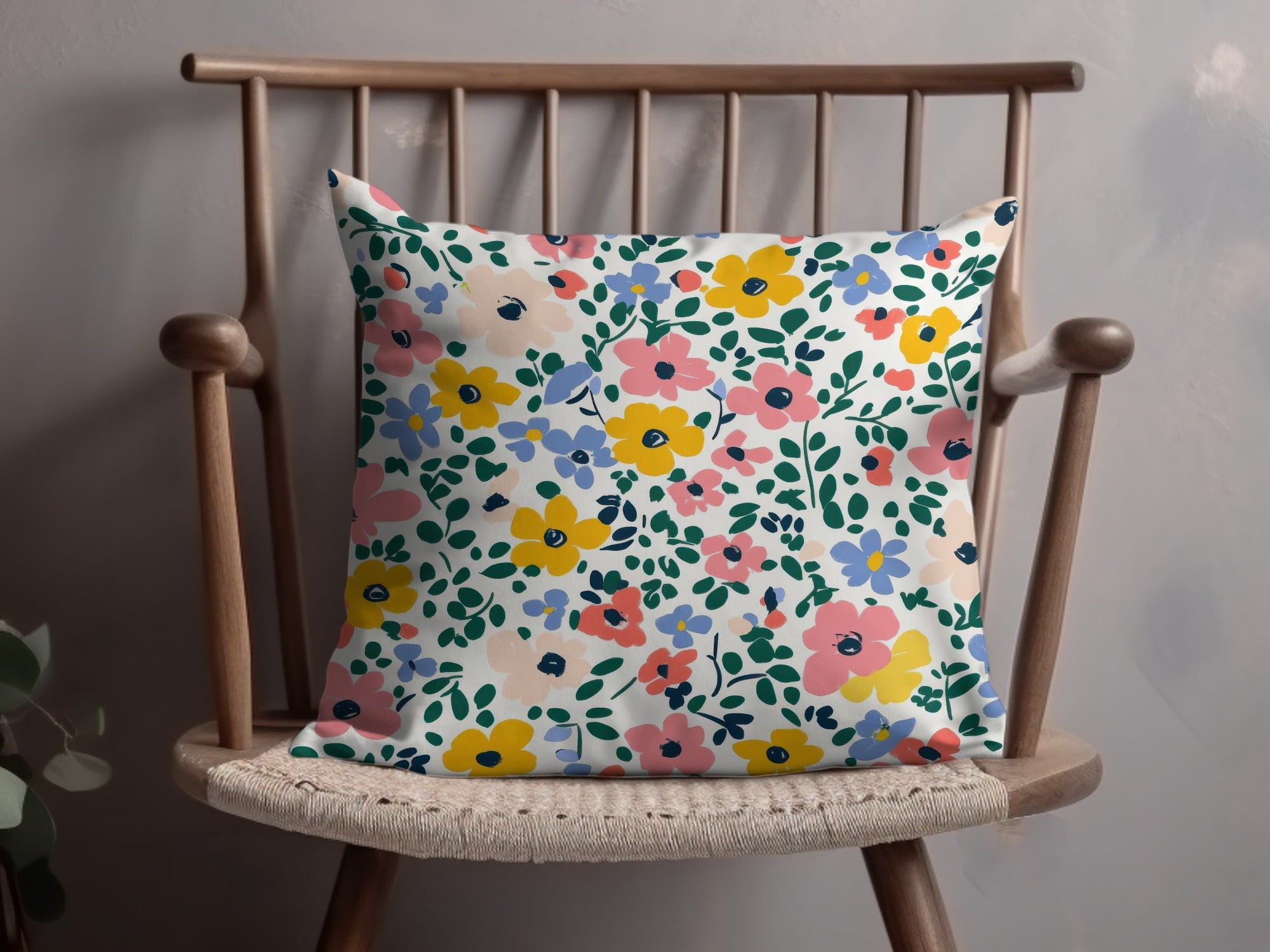 Colorful Floral Pattern Decorative Pillow Product