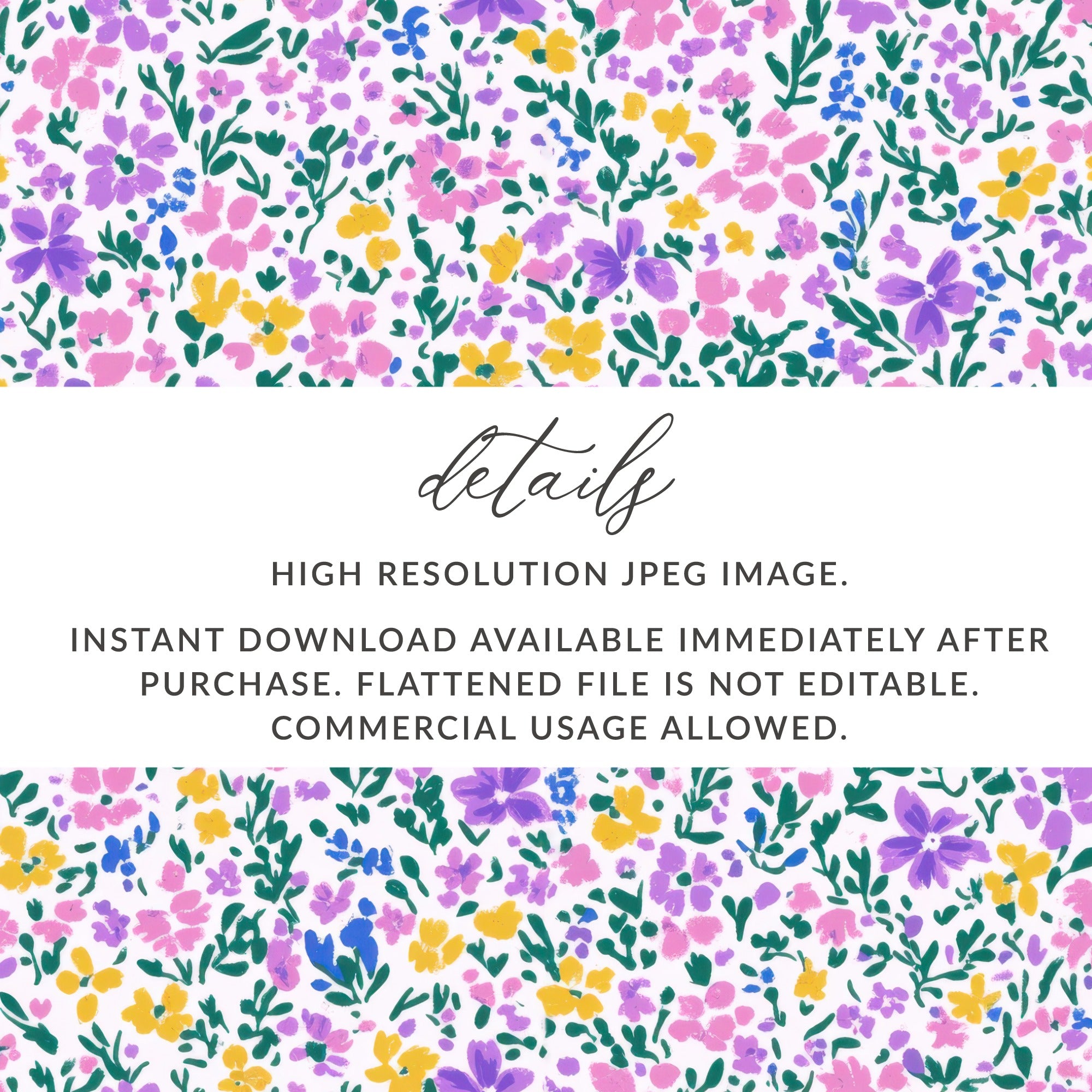 High Resolution Floral Printable Instant Download Image