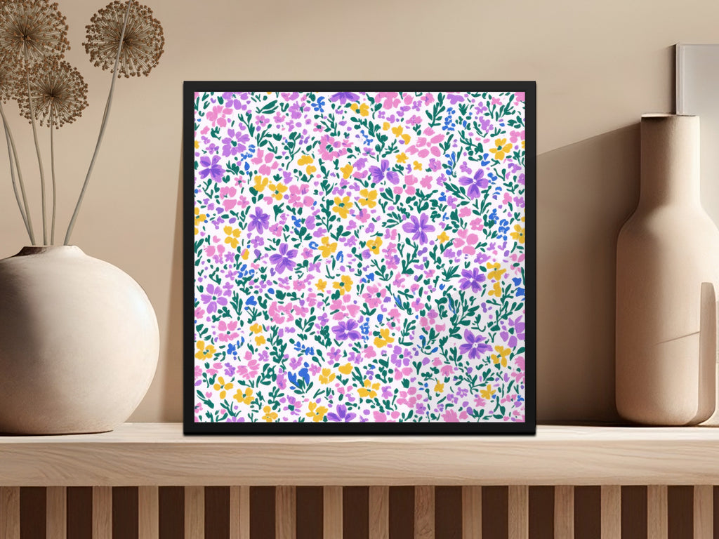 Bright Floral Patterned Wall Art Decor for Home and Office
