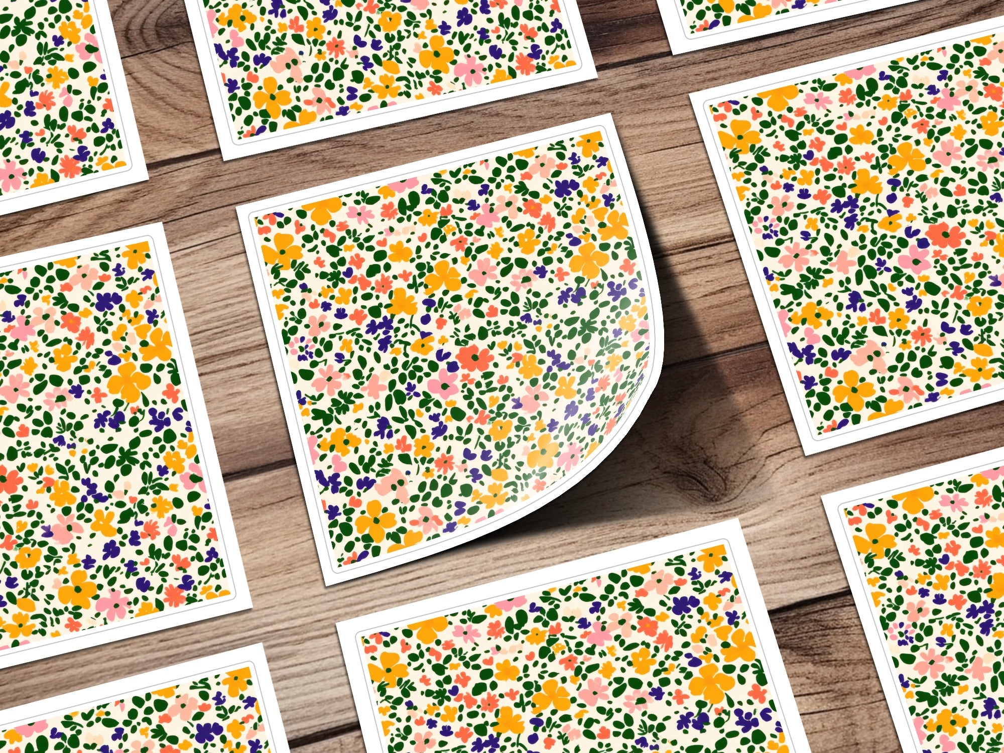 Colorful Floral Pattern with Multiple Types Stickers