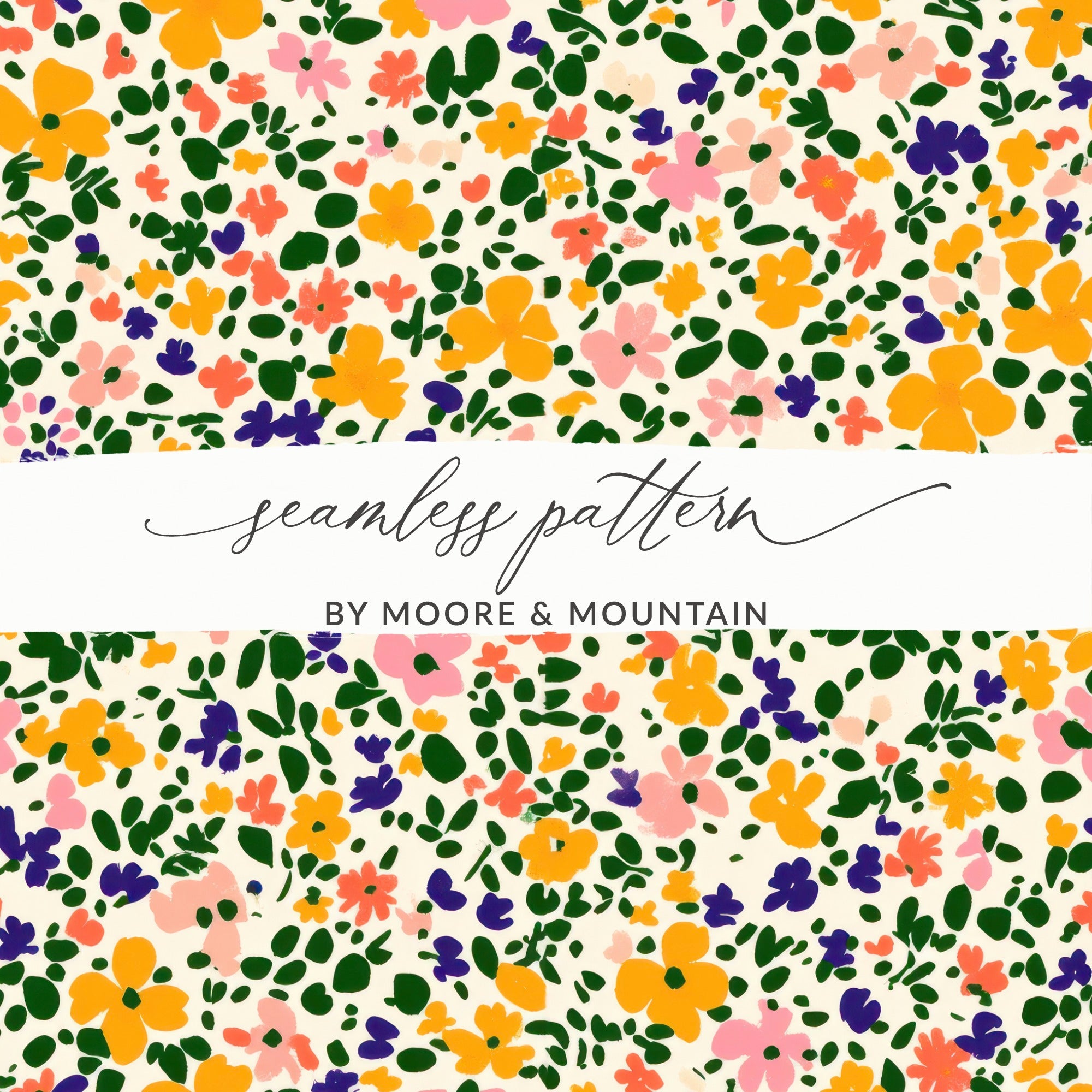 Vibrant Floral Seamless Pattern by Moore Mountain Design