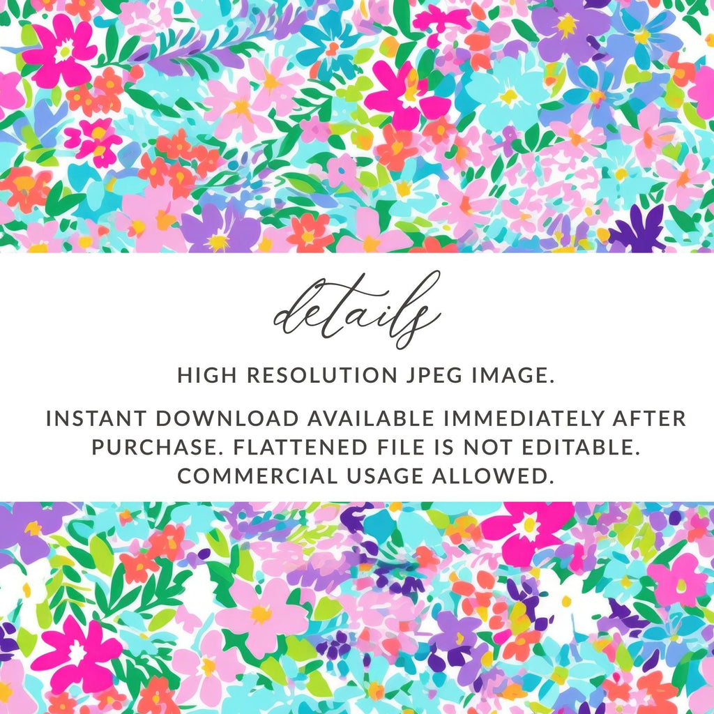 Ditsy Floral Seamless Pattern, Colorful Digital Paper, Flower Background, Fabric Design, Digital Download, Commercial Use, Digital Art - Moore and Mountain