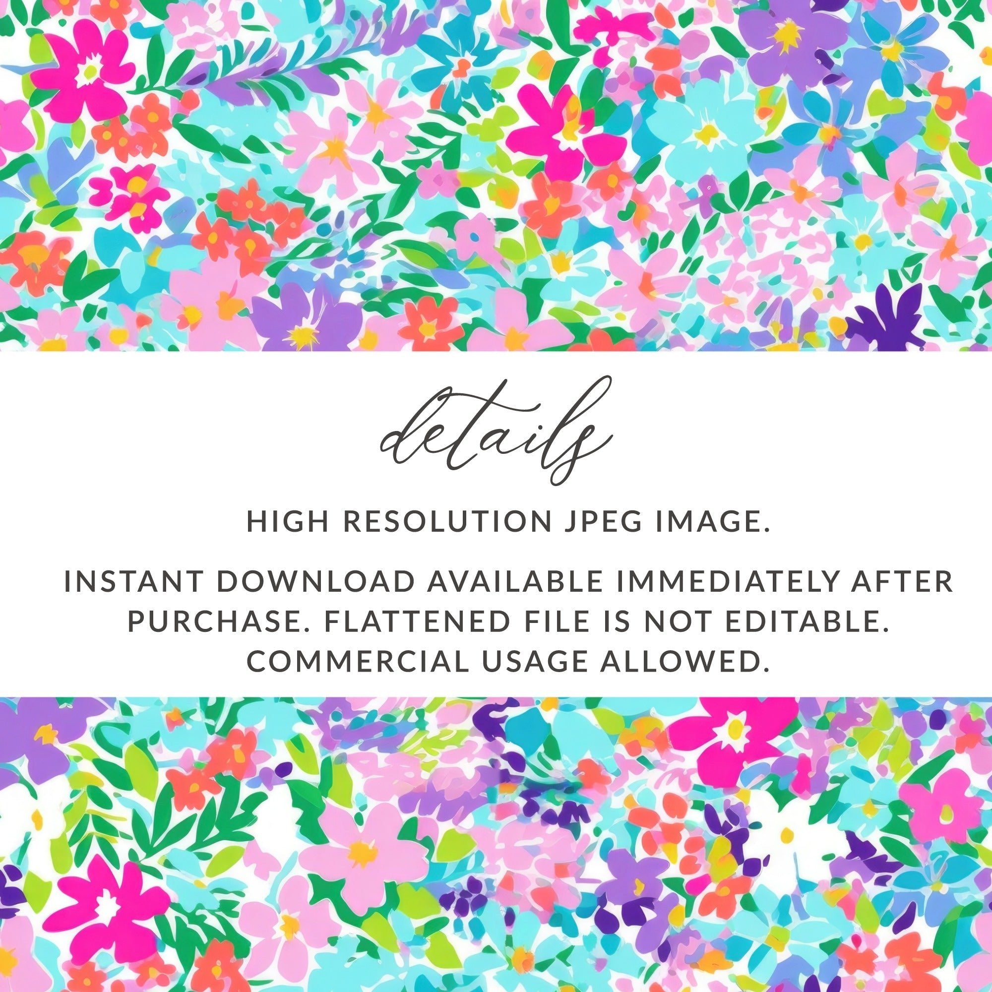 Ditsy Floral Seamless Pattern, Colorful Digital Paper, Flower Background, Fabric Design, Digital Download, Commercial Use, Digital Art - Moore and Mountain