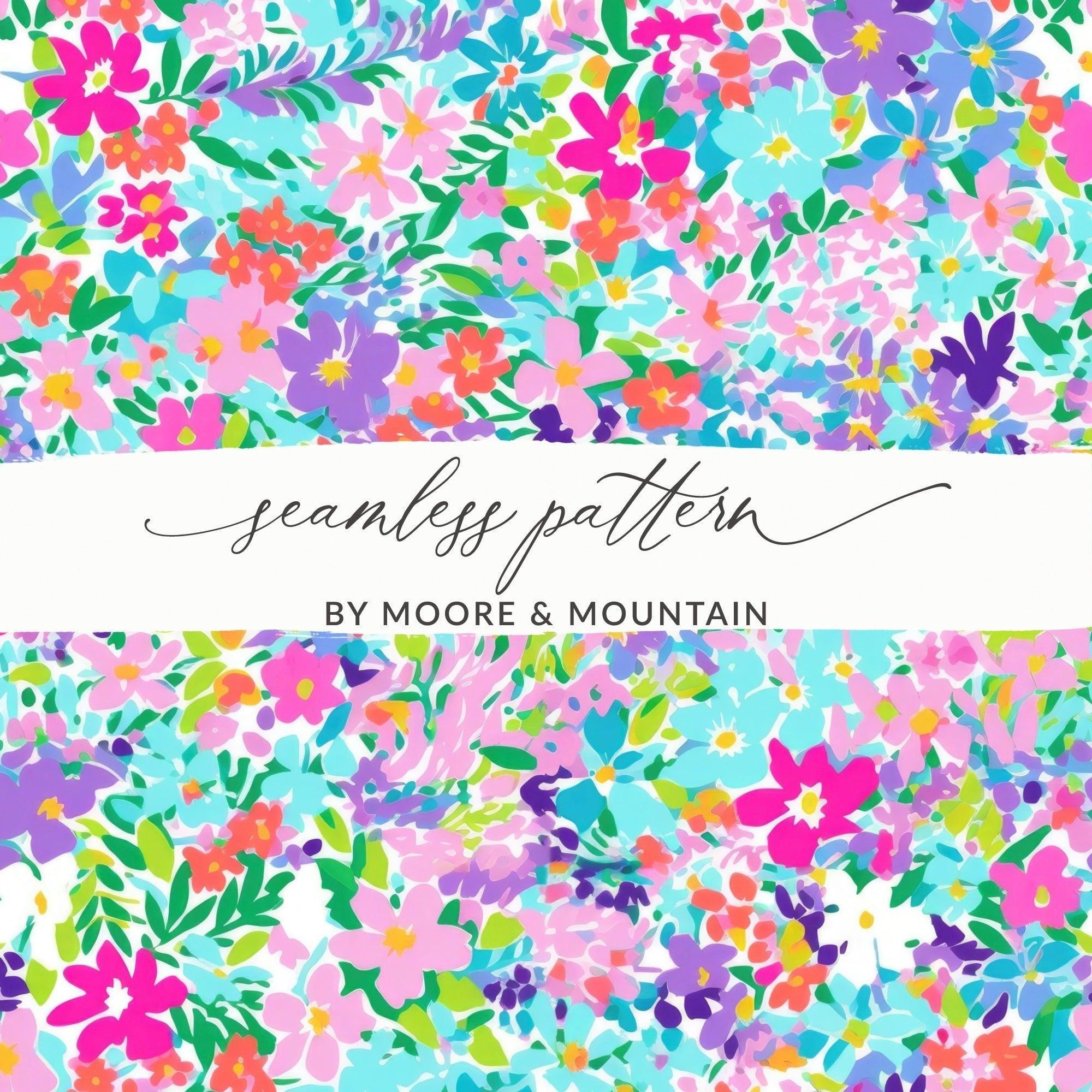 Ditsy Floral Seamless Pattern, Colorful Digital Paper, Flower Background, Fabric Design, Digital Download, Commercial Use, Digital Art - Moore and Mountain