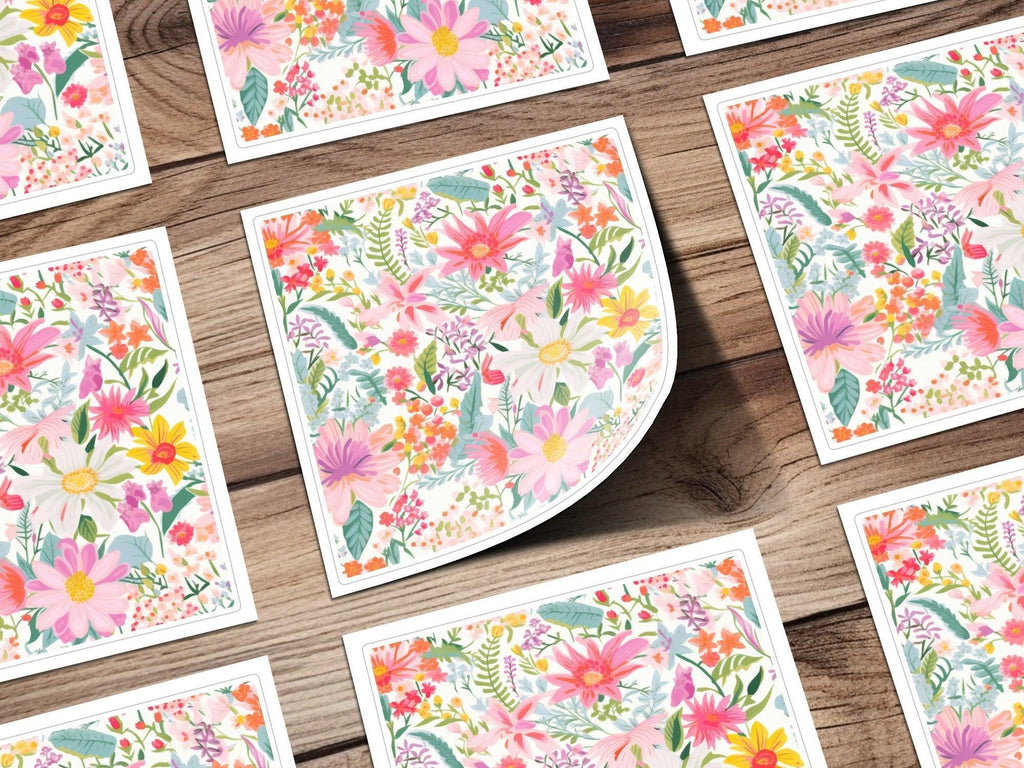 Ditsy Floral Seamless Pattern Digital, Colorful Flowers Repeat Pattern Design, Digital Paper Download, Printable Flower Pattern, 12x12 inch JPEG - Moore and Mountain
