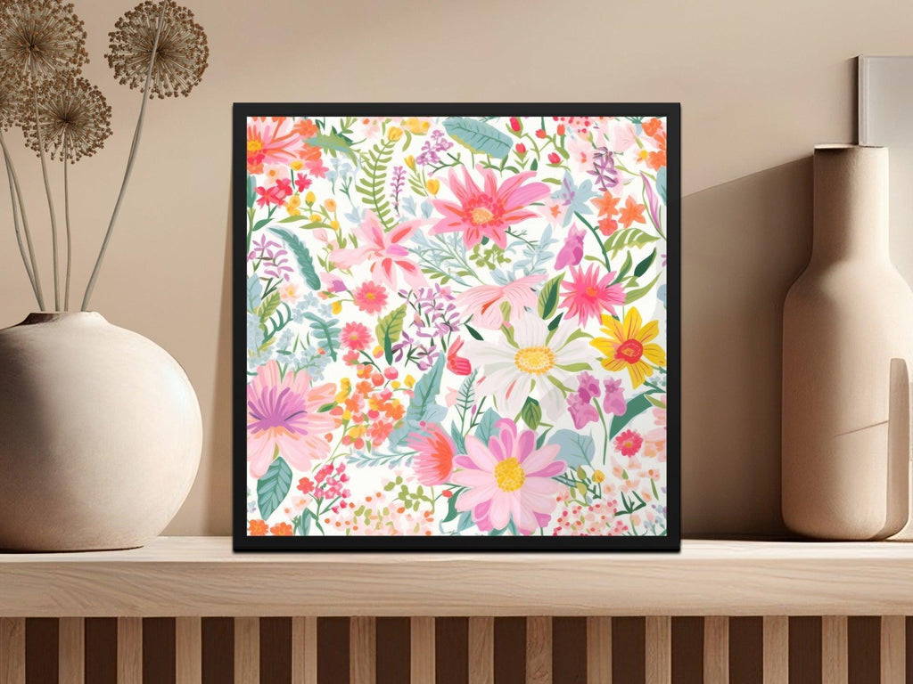 Ditsy Floral Seamless Pattern Digital, Colorful Flowers Repeat Pattern Design, Digital Paper Download, Printable Flower Pattern, 12x12 inch JPEG - Moore and Mountain