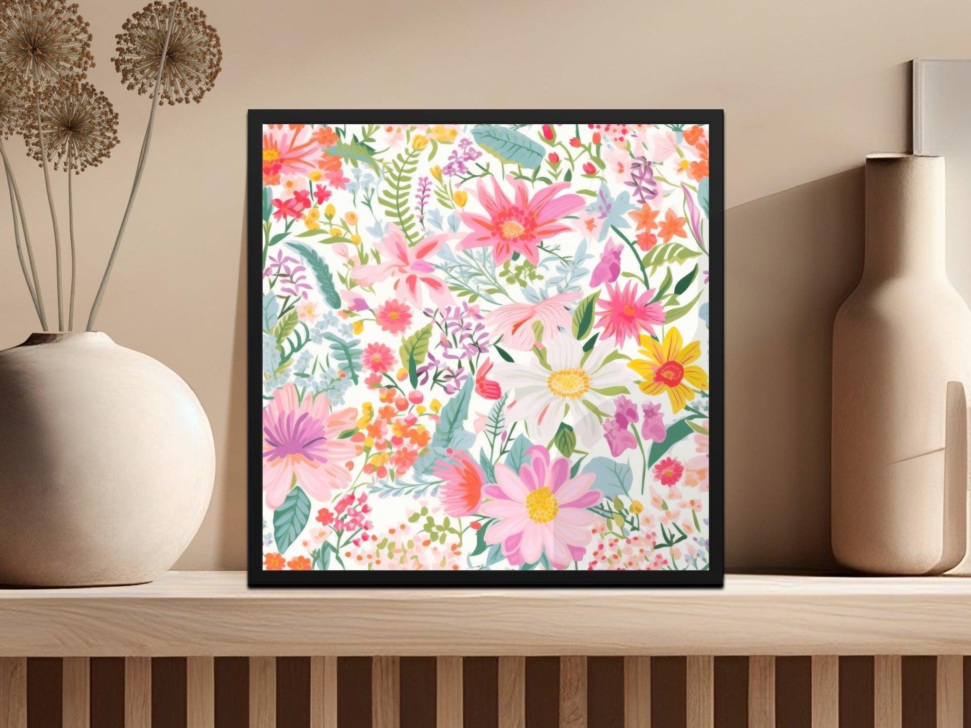 Ditsy Floral Seamless Pattern Digital, Colorful Flowers Repeat Pattern Design, Digital Paper Download, Printable Flower Pattern, 12x12 inch JPEG - Moore and Mountain