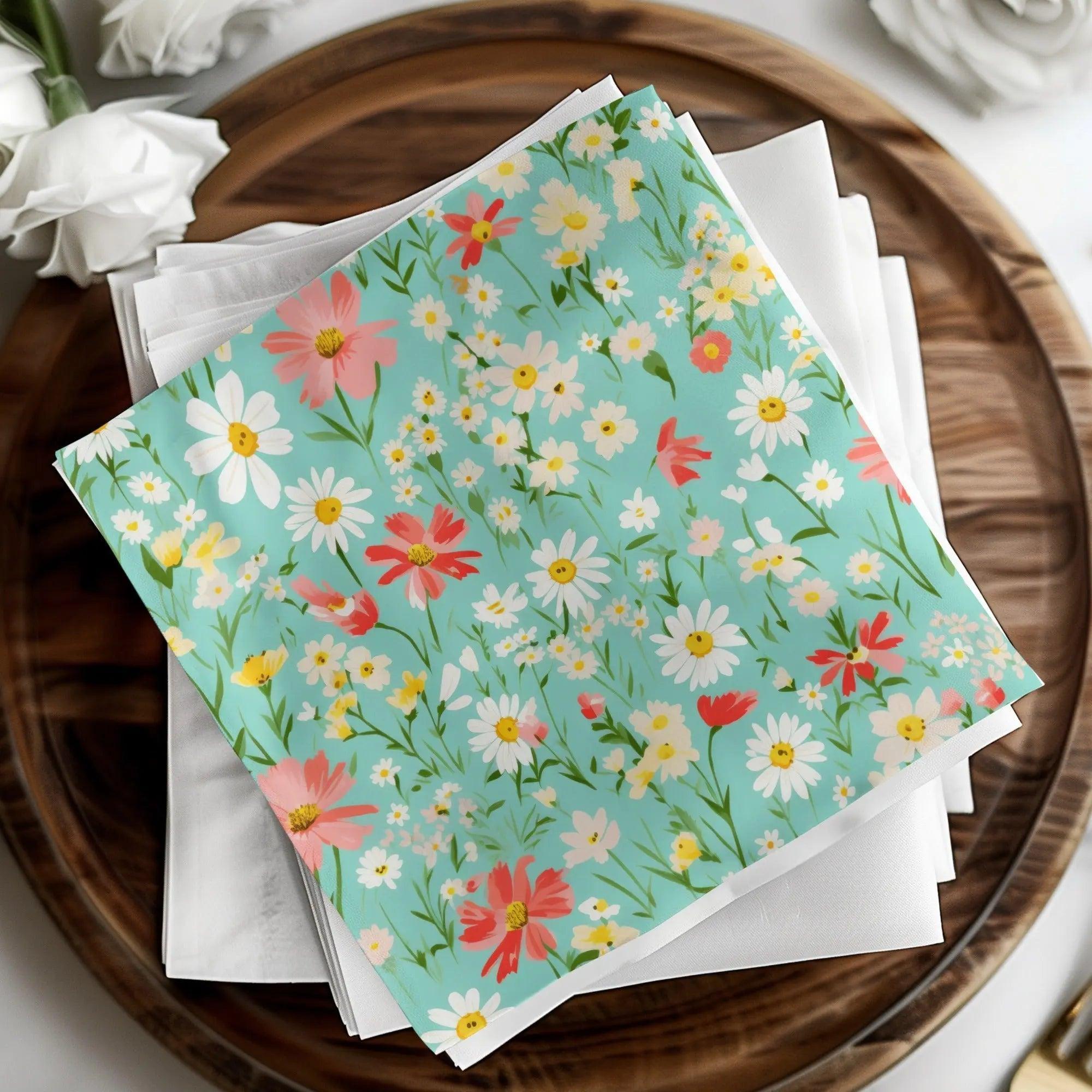 Ditsy Floral Seamless Pattern, Digital Paper, Flower Pattern Download, Daisy Pattern, Botanical Print, Digital Background, Fabric Pattern - Moore and Mountain