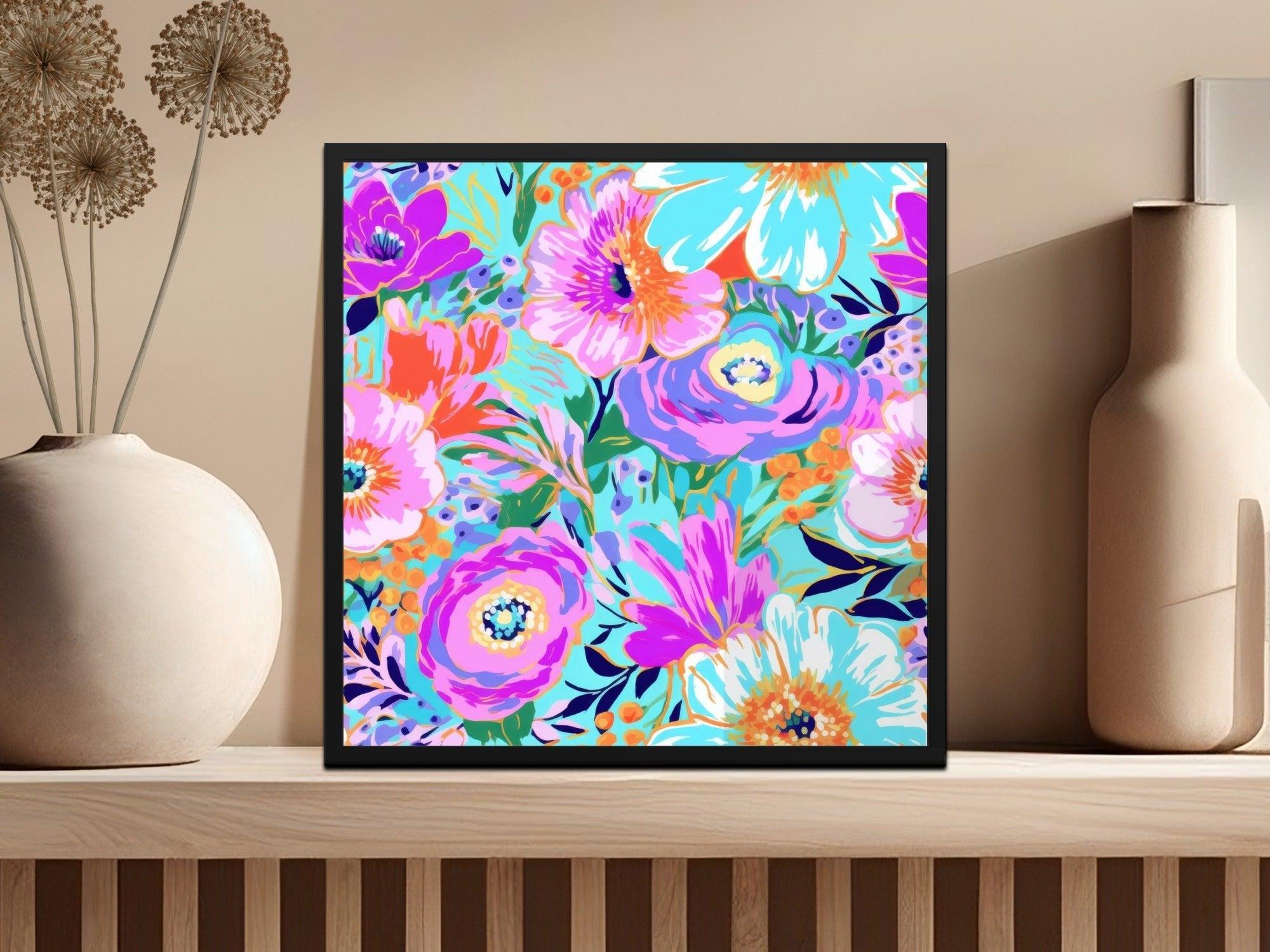 Ditsy Floral Seamless Pattern Digital Papers, Vibrant Flowers, Scrapbook Paper, Fabric Design, Colorful Flower Illustration, Digital Download - Moore and Mountain