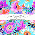 Ditsy Floral Seamless Pattern Digital Papers, Vibrant Flowers, Scrapbook Paper, Fabric Design, Colorful Flower Illustration, Digital Download - Moore and Mountain