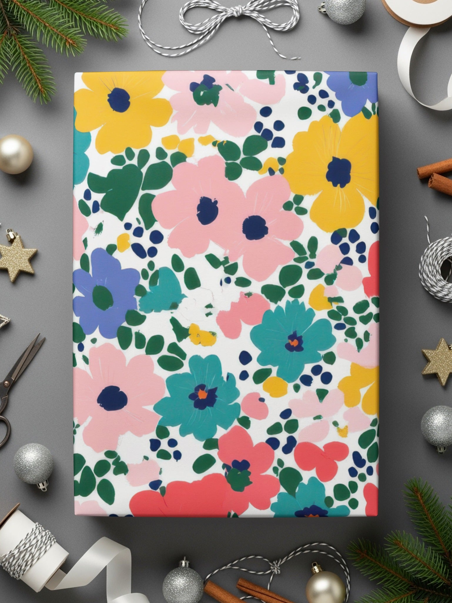 Colorful Floral Pattern Decorative Box Gift Wrap