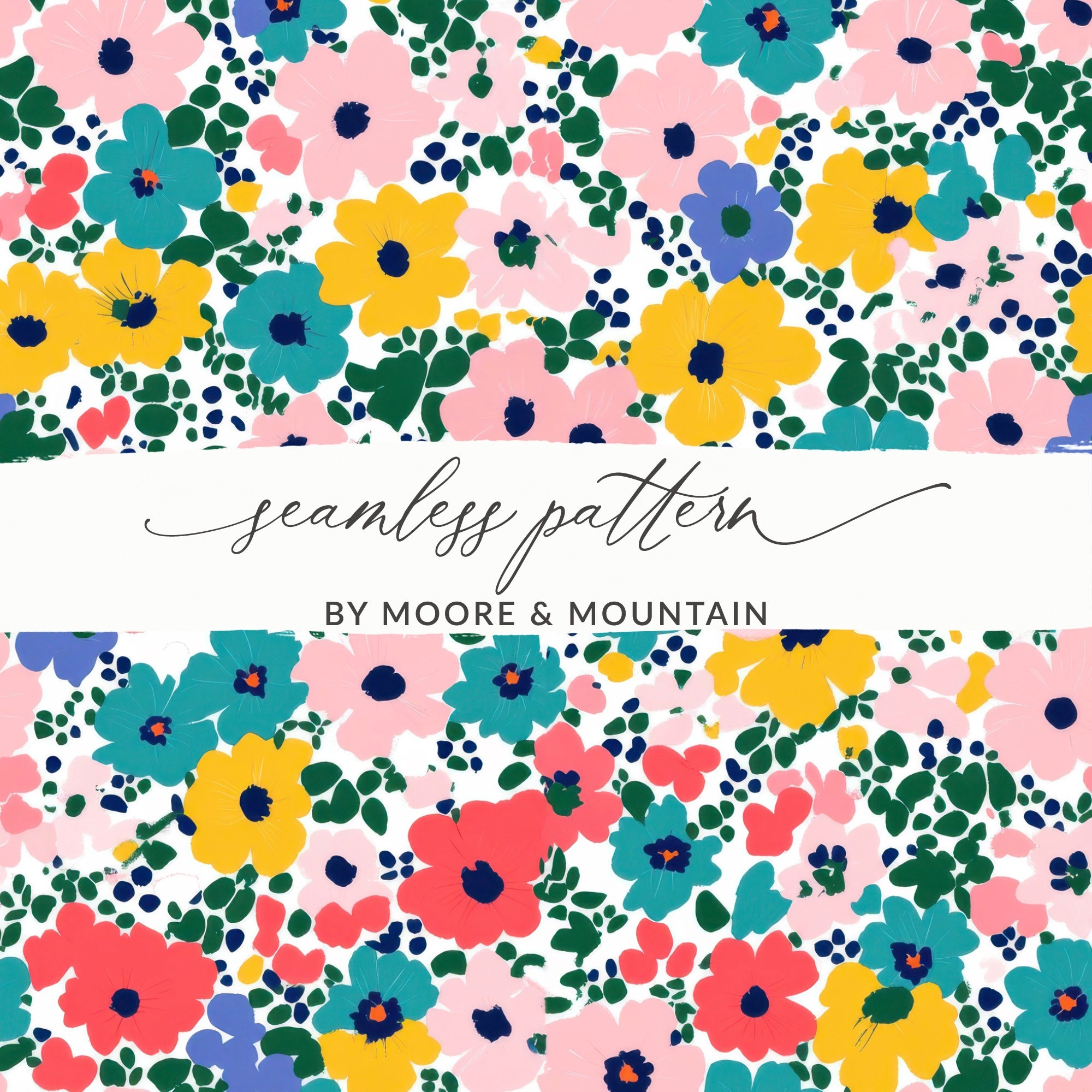 Vibrant Floral Seamless Pattern Artistic Design