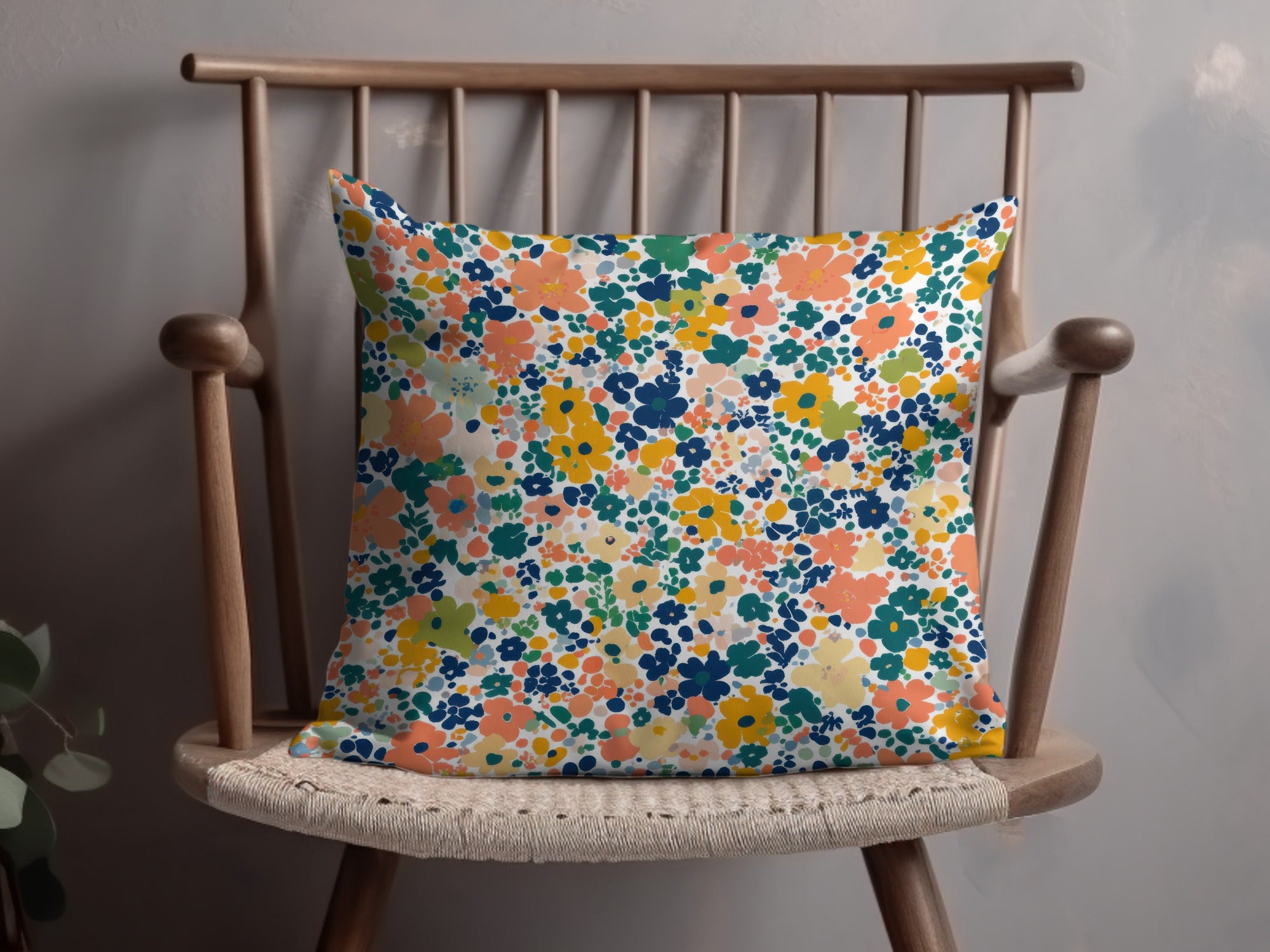 Vibrant Multicolor Floral Decorative Cushion product