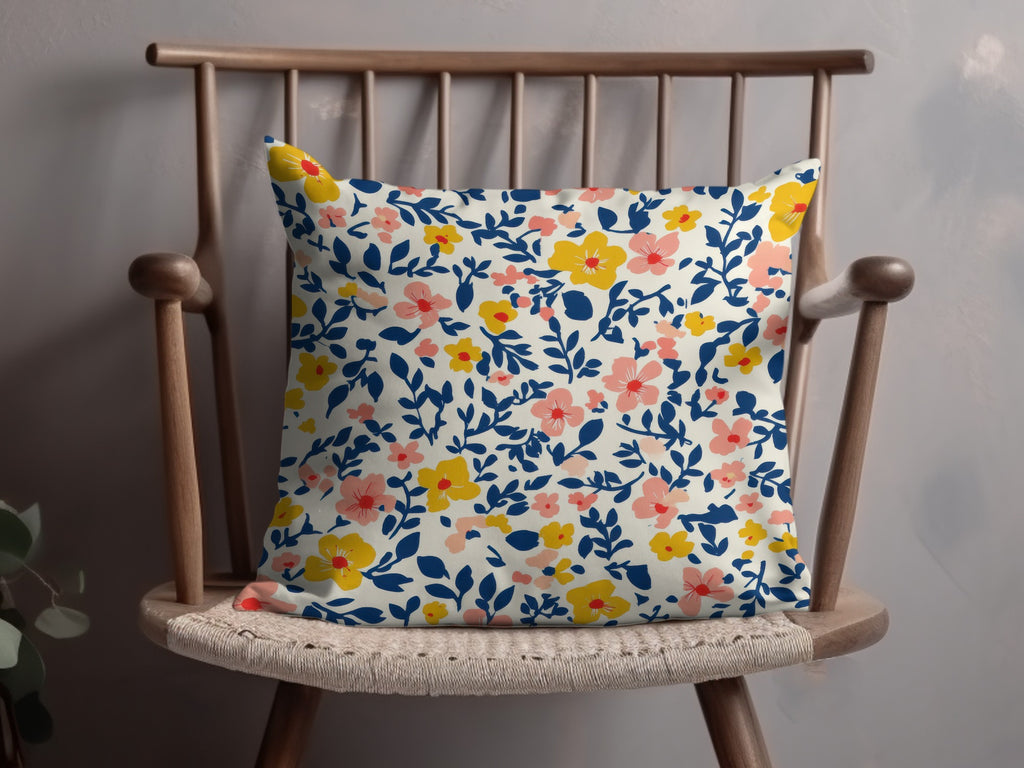 Vibrant Floral Pattern Cushion for Modern Home Decor