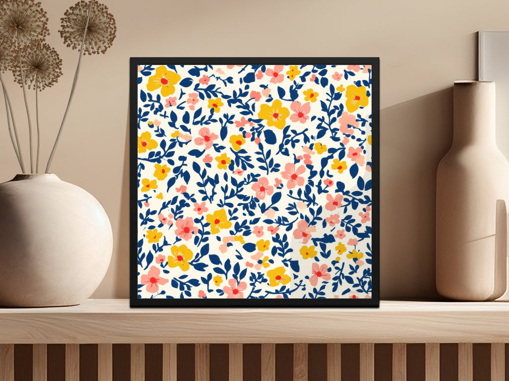 Colorful Floral Print Art for Home Decor